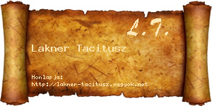 Lakner Tacitusz névjegykártya